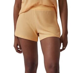 Athleta Wind Down Sleep Shorts Waffle Knit Yellow Women's Size Small NWT